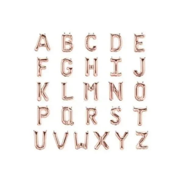 Rose Gold 32 Inch Helium Foil Letter Balloons - شراء السعادة